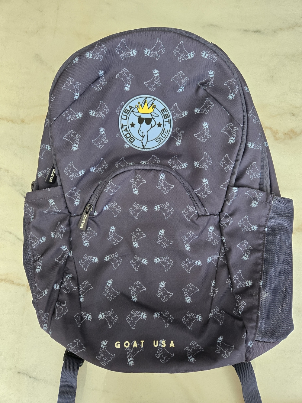 GOAT USA Kids Black Backpack with Light Blue Logo